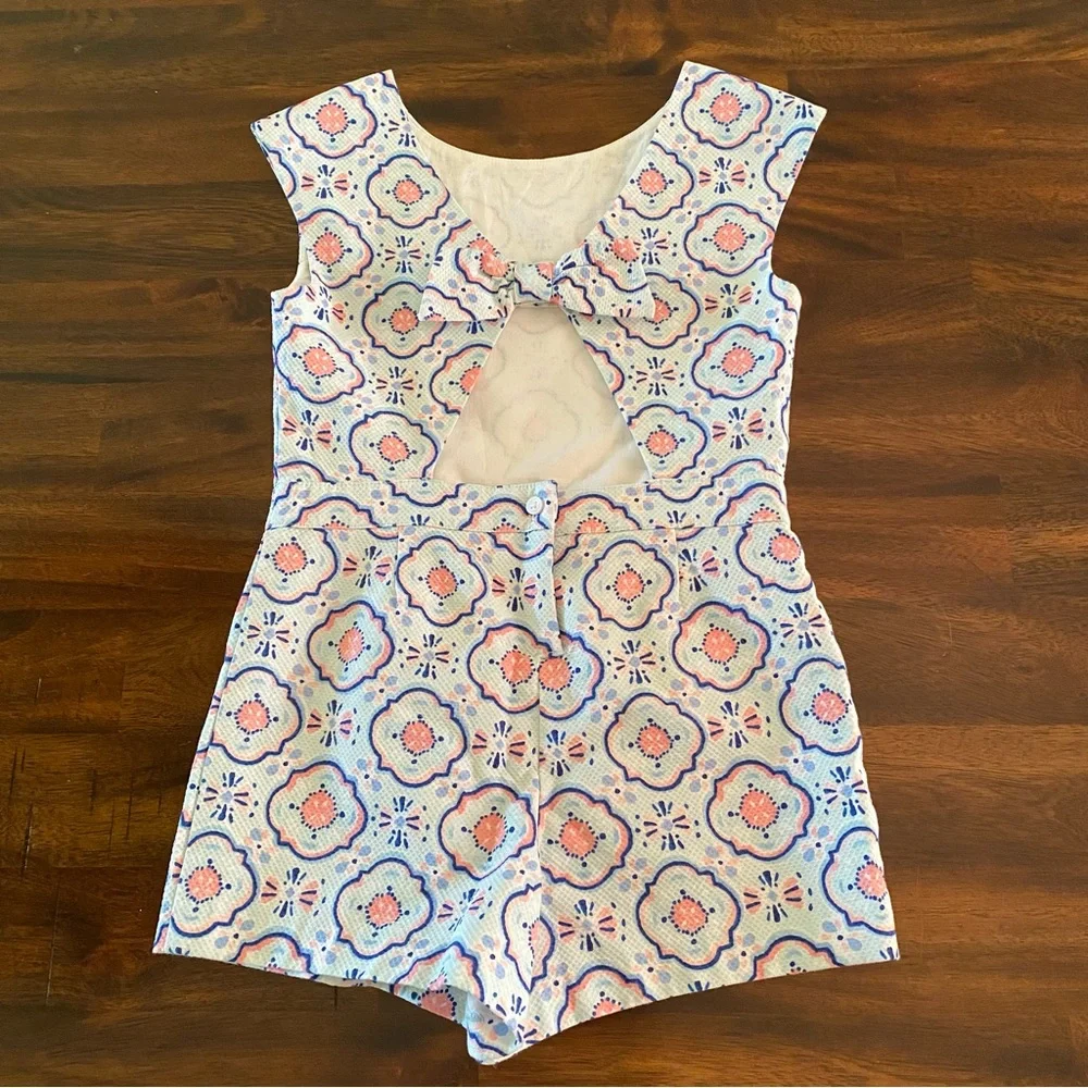 Janie and Jack Tile Print Romper